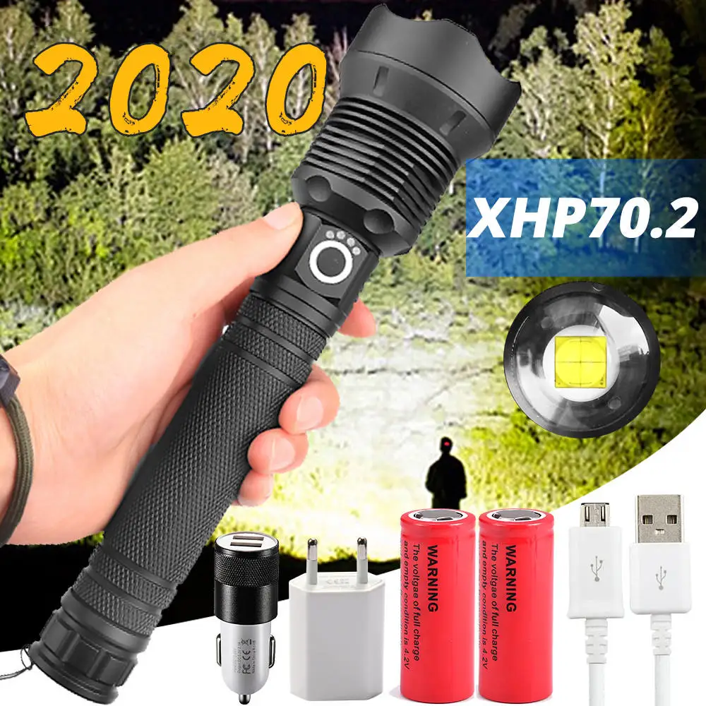 Cea mai Puternica Lanterna LED-uri XLamp XHP70.2 USB cu Zoom 3 moduri Lanterna XHP70 XHP50 18650 Acumulator 26650 picătură de transport maritim