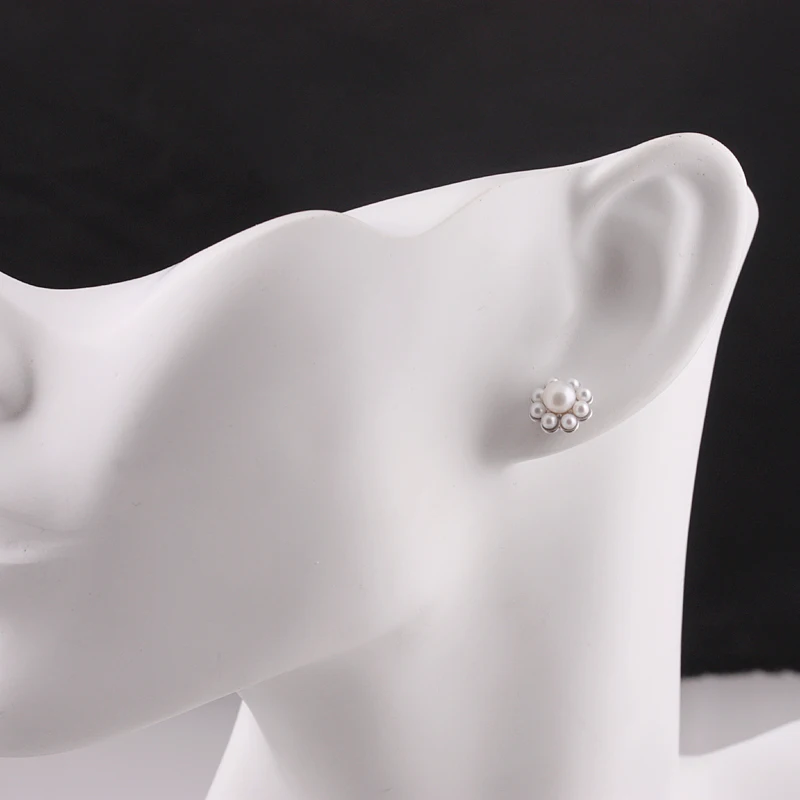 [MeiBaPJ] Elegante Femei Pur S925 Argint Cercei Real Rotundă Naturală Perla Soare Floare Stud Cercei Bijuterii Fine