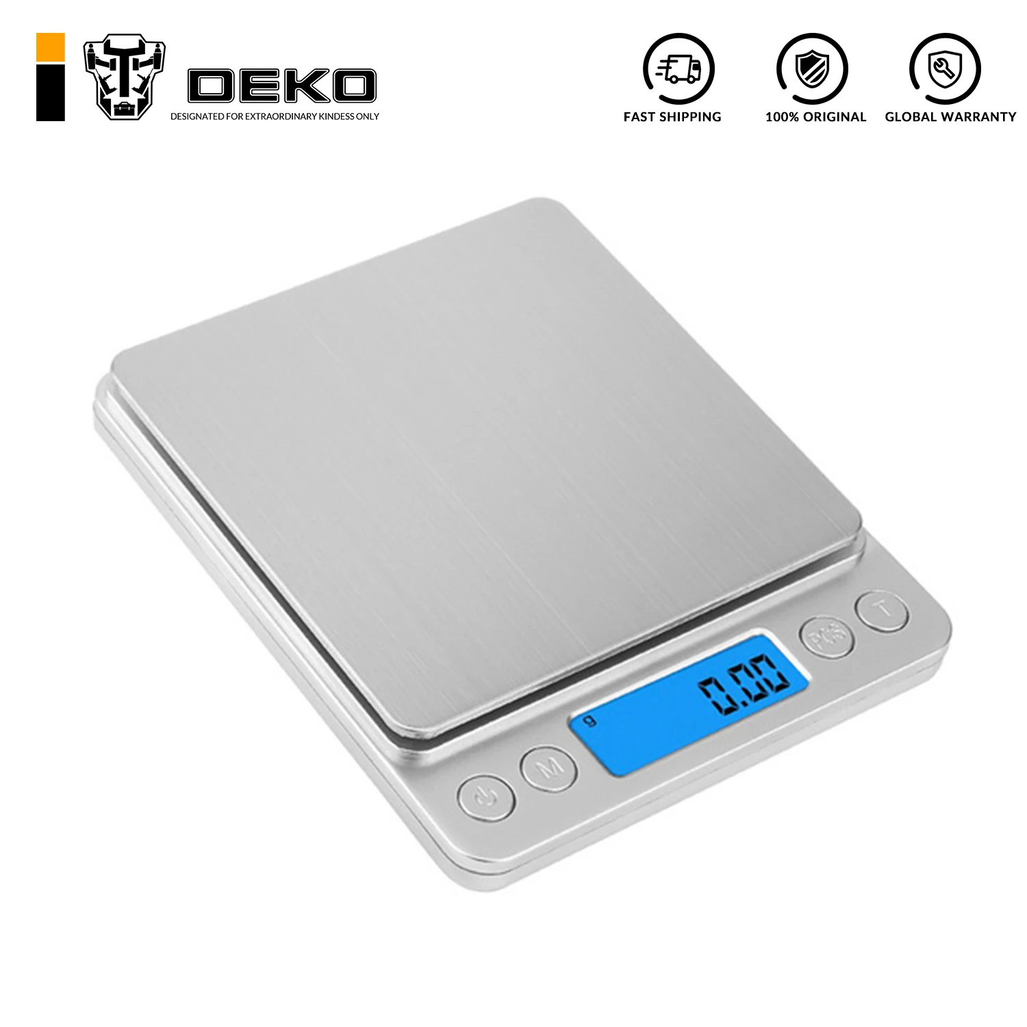 DEKO WS093 Digitale, Cântare Greutate 500g x 0.01 g Portabil Mini Electronic de Precizie, Cântare de Buzunar Caz de Bucatarie Cu 2 Tava