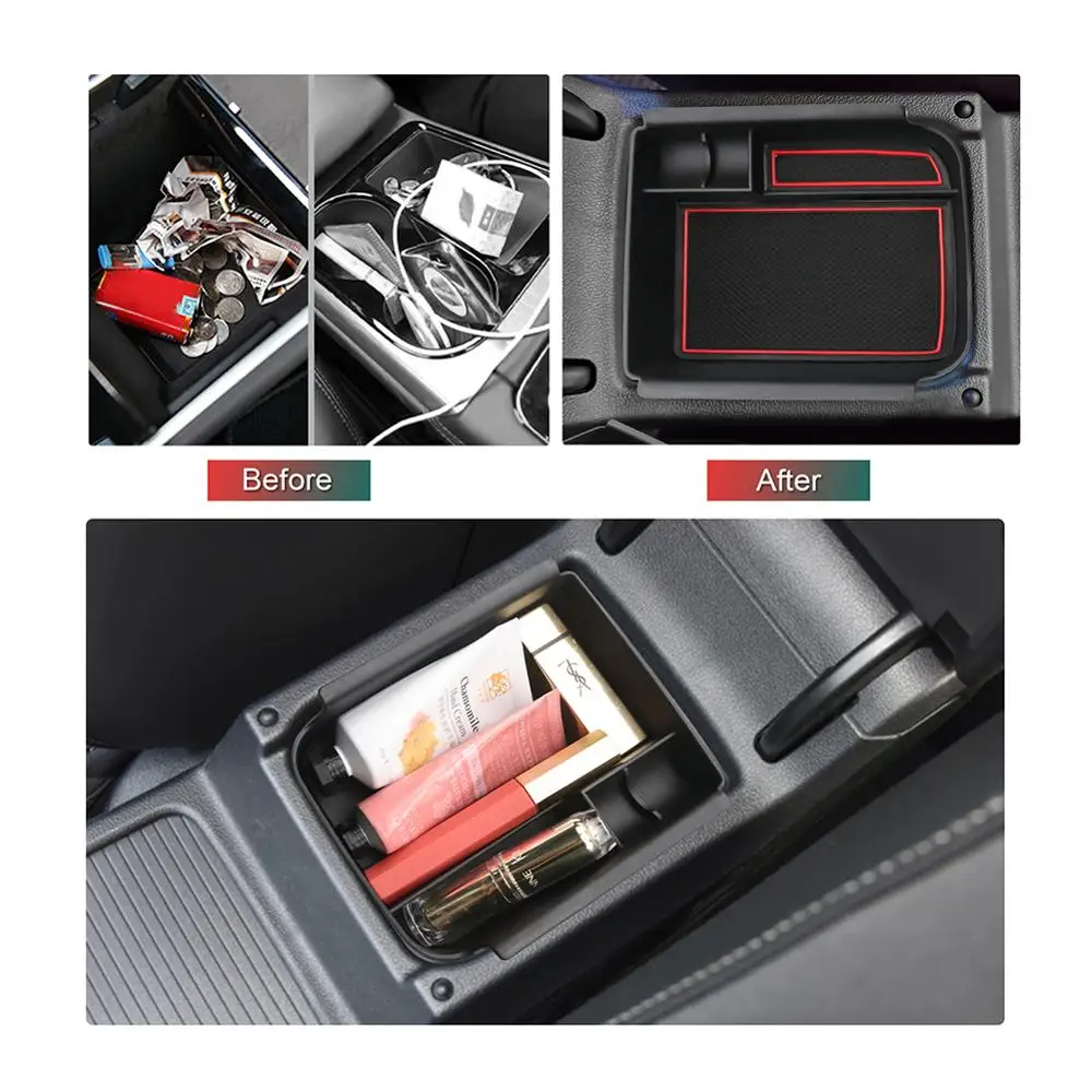 RUIYA Auto Cotiera Cutie Depozitare Pentru Golf MK8 2020 Consola centrala Non-alunecare de Arimare Curatare Recipient Interior Auto Accesorii