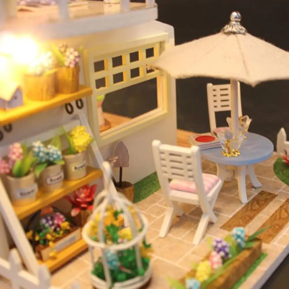 Lucrate manual din Lemn de Flash Loft DIY Casa de Jucarie in Miniatura Păpuși Cadou de Ziua de nastere