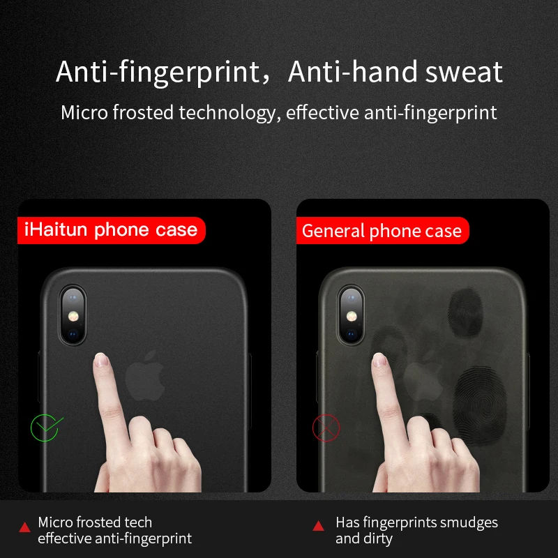 IHaitun de Lux 0,4 mm Telefon Caz Pentru iPhone XS MAX XR X Cazuri Ultra Subțire Spate Transparent Slim Cover Pentru iPhone X 10 8 7 Plus Ful