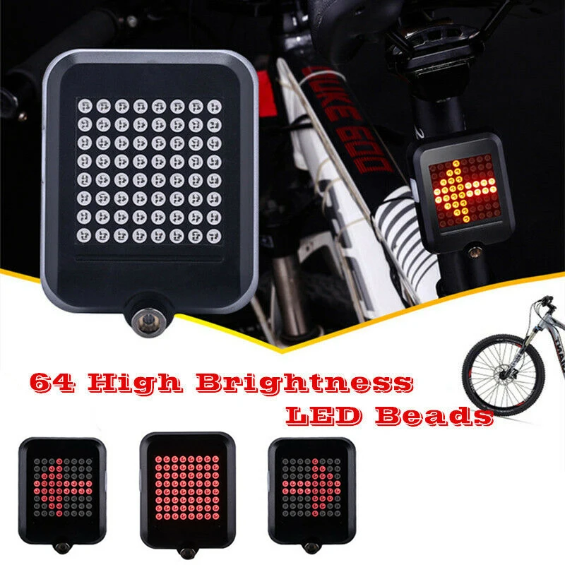 NOZAKI Nou 64 de LED-uri Automate de semnalizare Direcție Biciclete Stop Spate USB Reîncărcabilă Ciclism Biciclete de Avertizare semnalizare Lumina