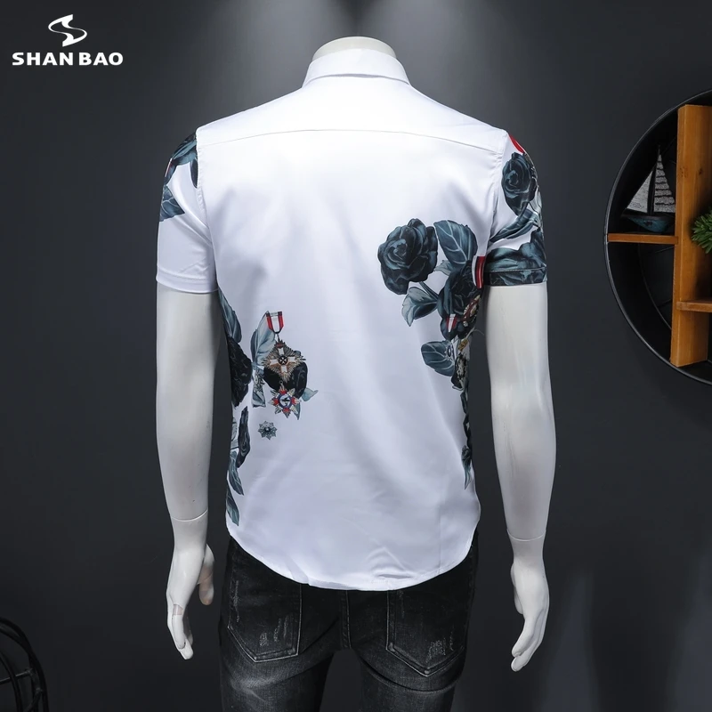 SHANBAO brand original crescut de stropi de cerneală de imprimare barbati casual cămașă cu mânecă scurtă, de vară 2020 noua moda tricou negru white19200