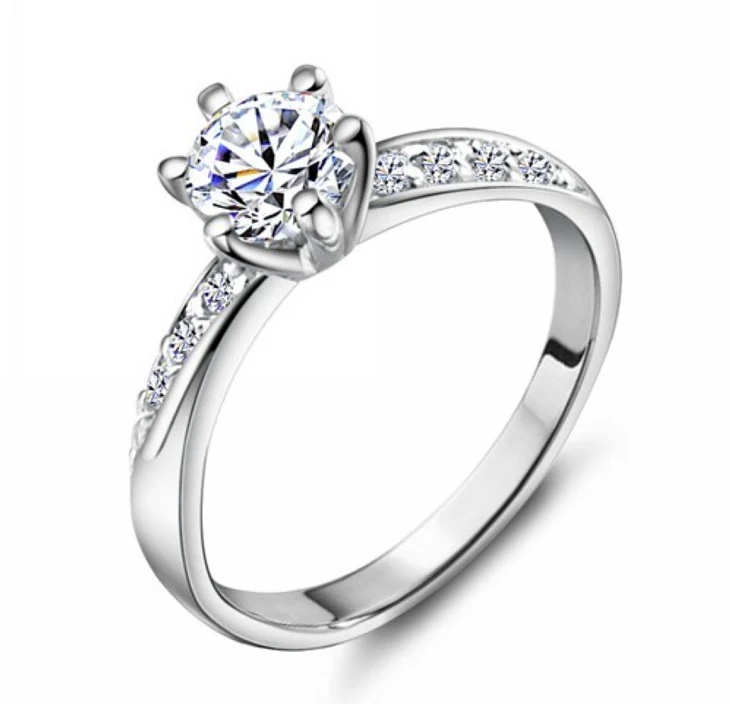 Fierbinte vinde moda 925 sterline de argint strălucitor zircon CZ anti-alergie doamnelor'wedding inele bijuterii picătură de transport maritim