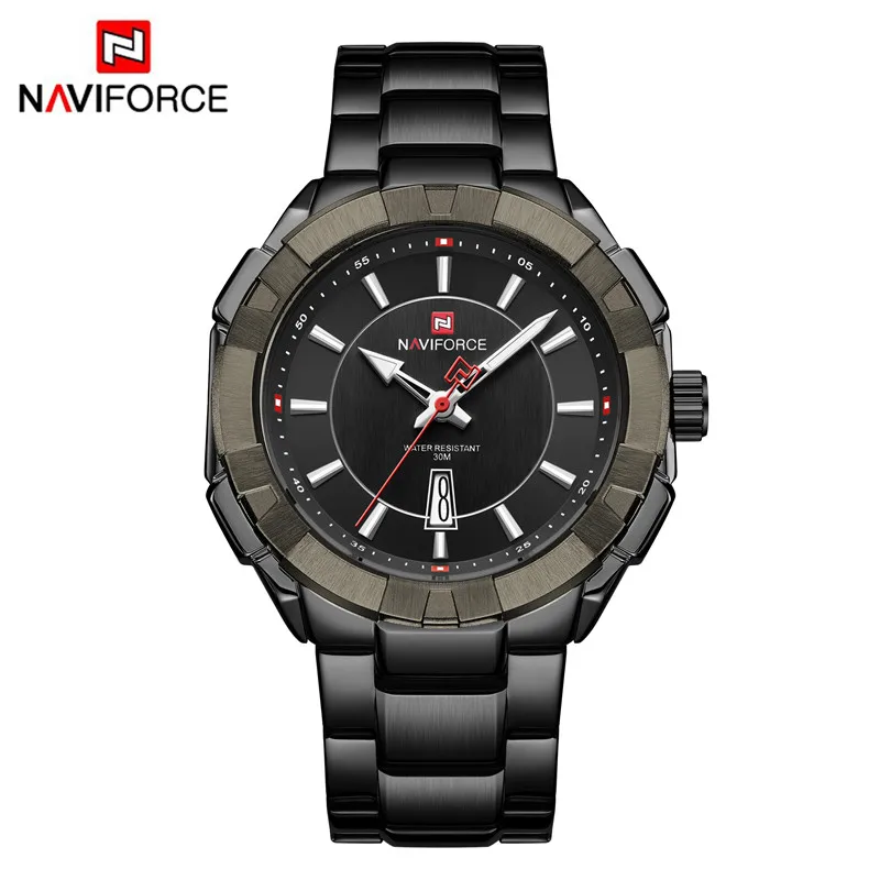 NAVIFORCE Moda Mare Față Ceasuri pentru Bărbați din Oțel Inoxidabil Militară Sport Cuarț ceas de mână de sex Masculin Impermeabil Ceas Reloj Hombre