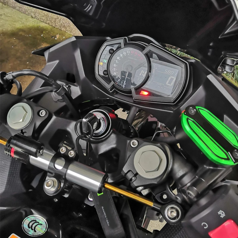 PENTRU KAWASAKI NINJA400 NINJA 400 Z400 Z400 CNC Motocicleta de direcție reglabilă amortizor stabilizator + suport negru verde