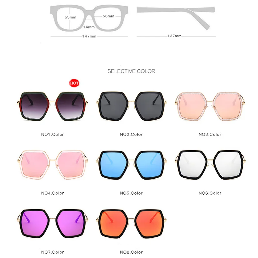 2020 Nou Supradimensionate Pătrat ochelari de Soare pentru Femei Brand de Lux de Designer de Epocă Roșu Verde Oglindă Ochelari de Soare Ochelari Superstar UV400
