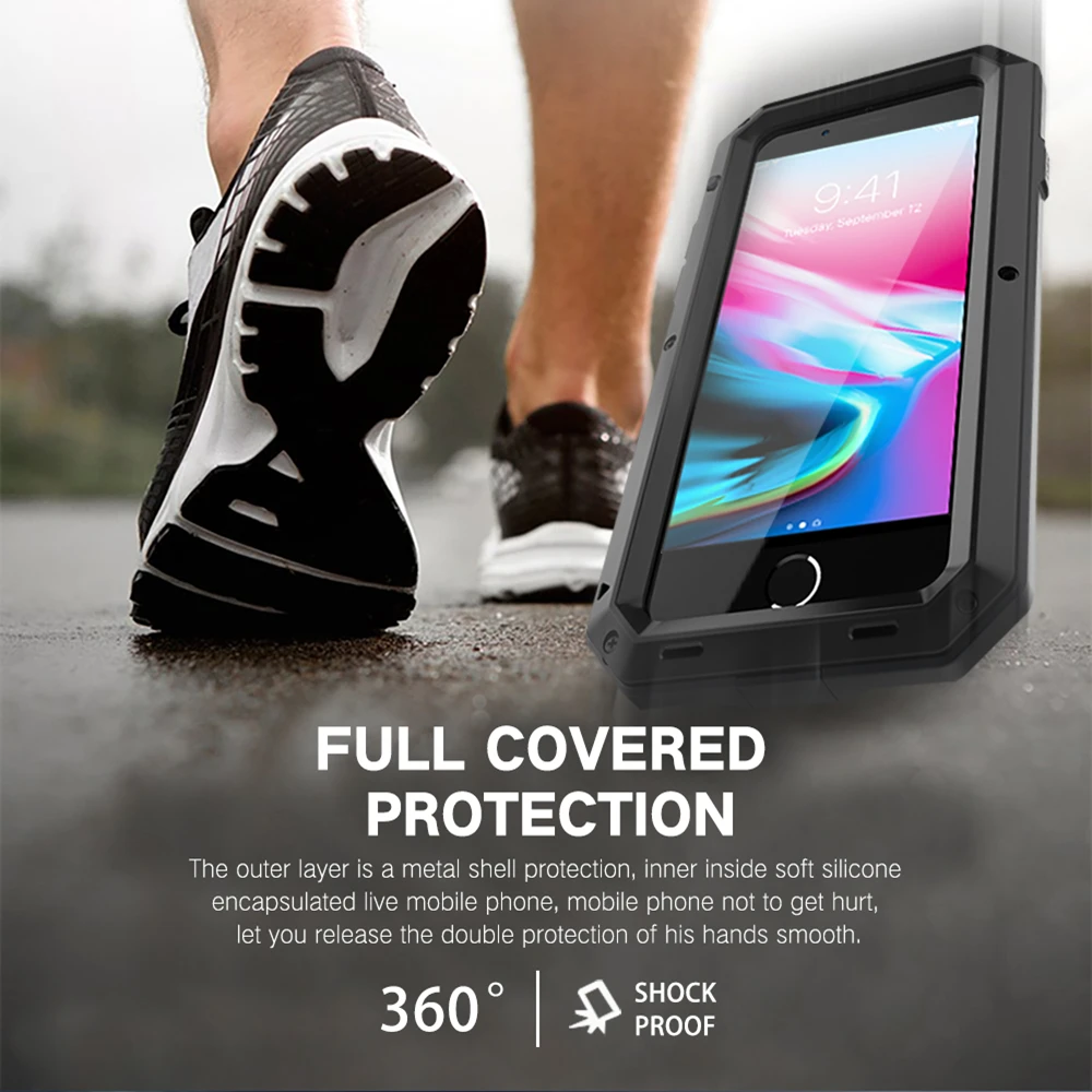 Grele de Protecție Doom armura de Metal Aluminiu telefon Caz pentru iPhone 12 Pro XS MAX SE 2 XR 6 6S 7 8 Plus X 5S rezistenta la Socuri Acoperirea