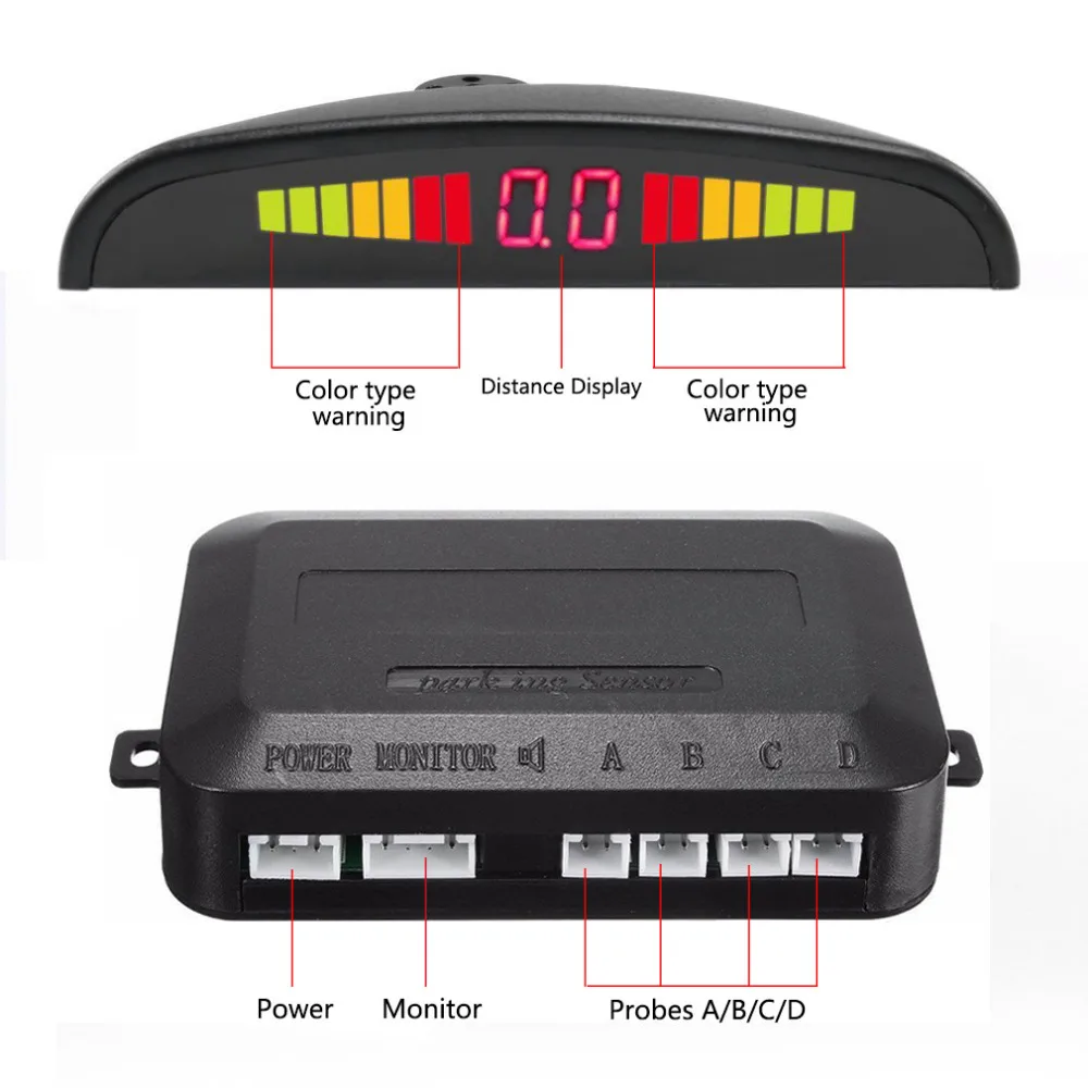 Mașină Automată Led-Uri Senzor De Parcare Parktronic Display-4 Senzori Inversă De Rezervă Asistență Detector De Radar Lumina Inima, Sistemul De Monitorizare A