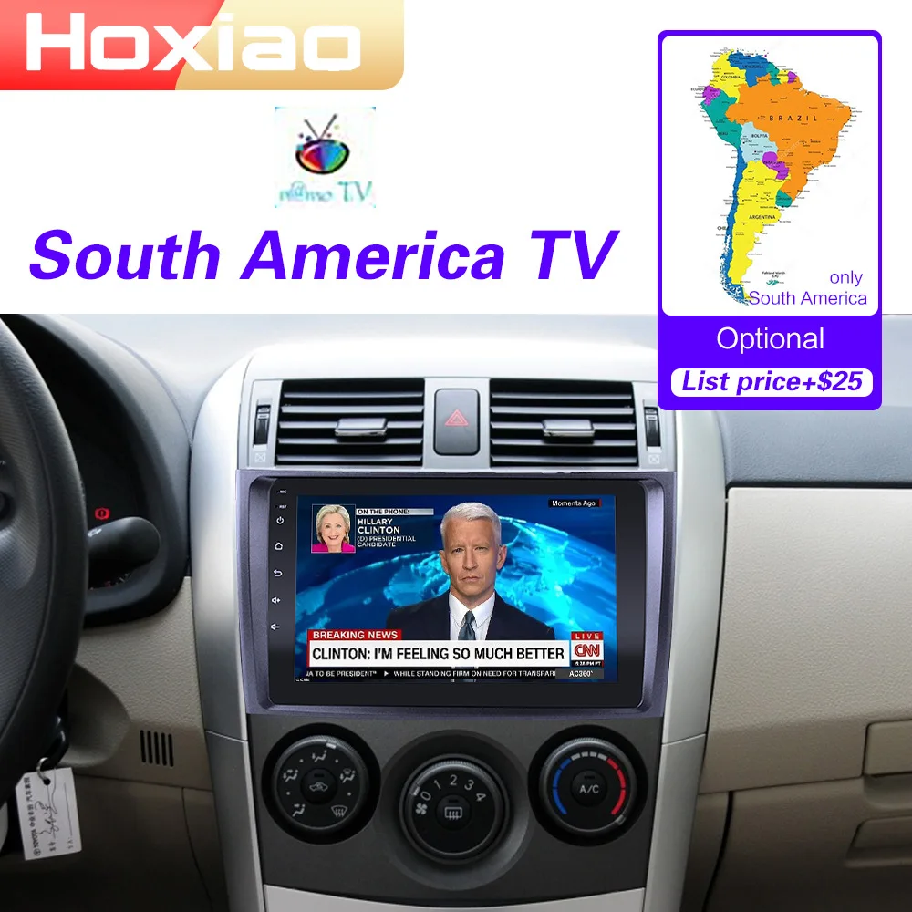 2 DIN Radio Auto Multimedia Player Video Mirror Link Pentru Toyota Corolla E140/150 WiFi FM RDS DAB TV GPS Android8.1 navigație