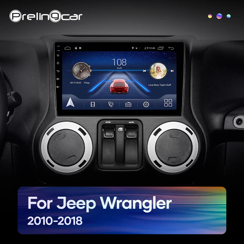 Prelingcar Pentru Jeep Wrangler 3 JK 2010-2017 android 10.0 sistem DSP GPS Auto Radio Multimedia 2 din Video Player Navigatio