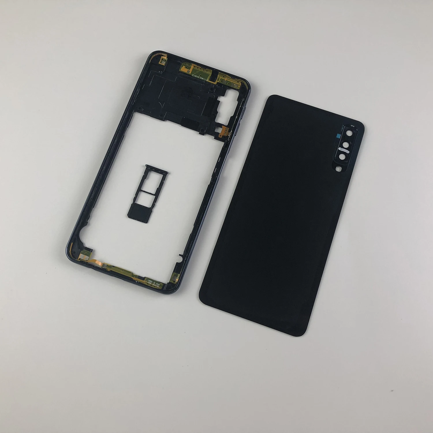 Pentru Samsung Galaxy A7 2018 SM-A750F A750F A750 Carcasa corp Mijloc Capac Baterie Capac Spate Capac de Sticlă+Sim Tray Holder