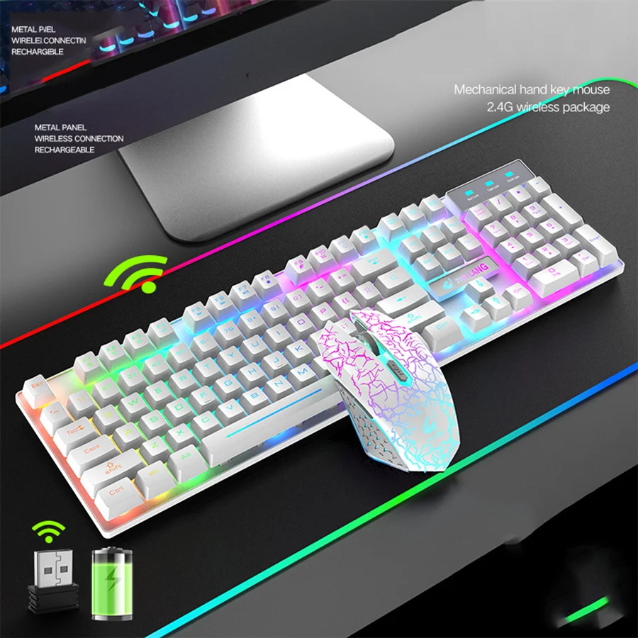 Mouse tastatura mecanică LED-uri USB, Mouse-ul wireless de gaming pc de Gaming cu iluminare din spate pentru o tableta razer Tastaturi kit gamer Mecanice PC