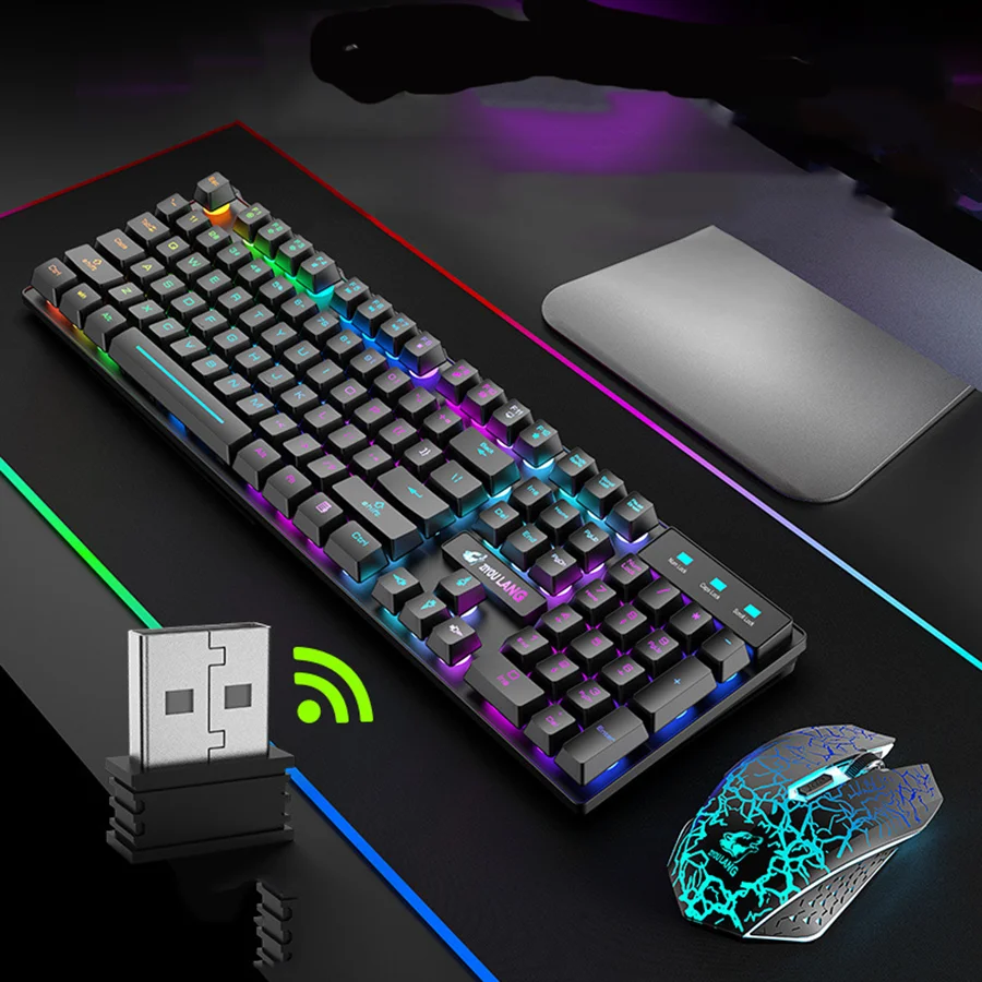 Mouse tastatura mecanică LED-uri USB, Mouse-ul wireless de gaming pc de Gaming cu iluminare din spate pentru o tableta razer Tastaturi kit gamer Mecanice PC