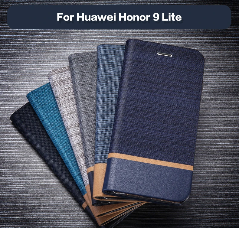 Piele Pu Cazul în care Telefonul Pentru Huawei Honor 9 Lite Flip Book case Pentru Huawei Honor 7C Business Caz Moale Tpu Silicon Capac Spate