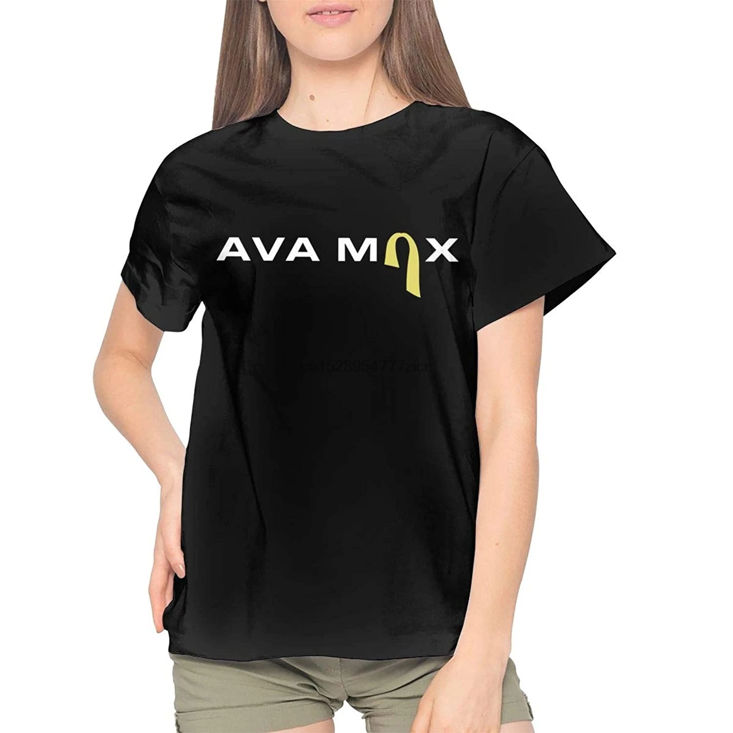Peter E Nash Ava Max Camasa Femei Cu Maneci Scurte Usor T-Shirt Graphic Bumbac Tees