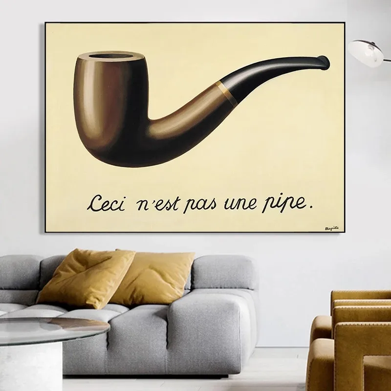 Imprimare panza de Pictura Rene Magritte Pictura Celebra Aceasta Nu Este O Pipă Poster de Arta de Perete Imagini pentru Imagine Cuadros Decor Acasă