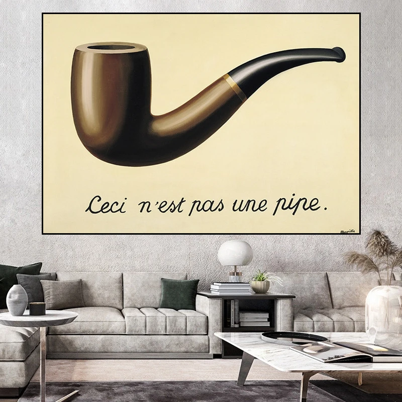Imprimare panza de Pictura Rene Magritte Pictura Celebra Aceasta Nu Este O Pipă Poster de Arta de Perete Imagini pentru Imagine Cuadros Decor Acasă