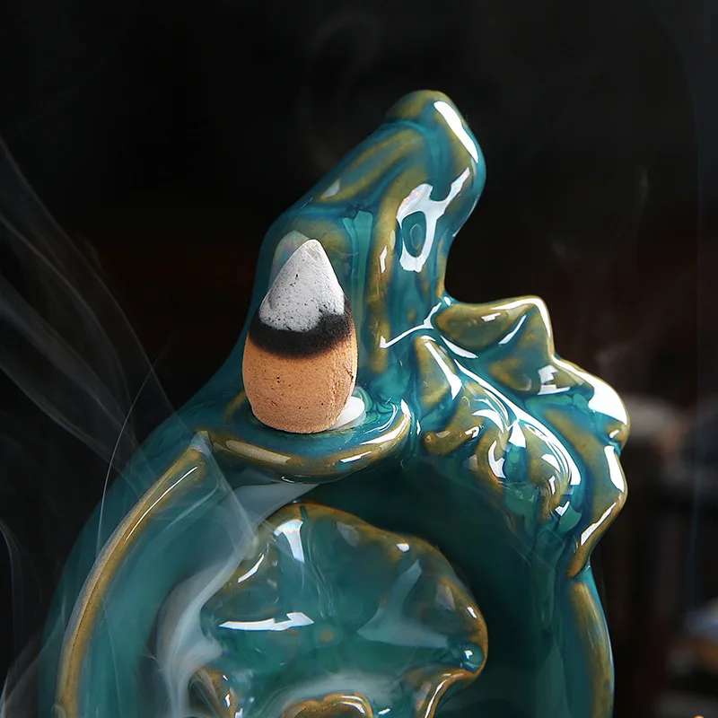 Ceramica Lotus Refluxul Arzătoare de Tămâie Cascada Cădelniță Decor de Birou Acasă OCT998