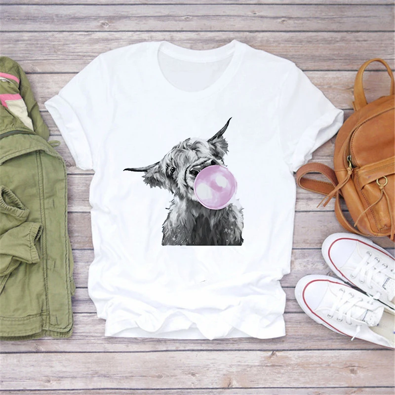 LUSLOS 2020 Femei T Shirt Alpaca Bule Fete Tricou de Imprimare Maneca Scurta Femei T-shirt Doamnelor Fete T-shirt Kawaii