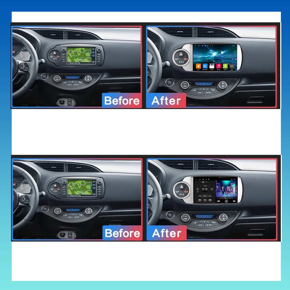 Autoradio Auto Radio Auto pentru Toyota Yaris 2012-2017 RHD Multimedia DVD Player 2din Navigatie GPS Android 10 Carplay Bluetooth