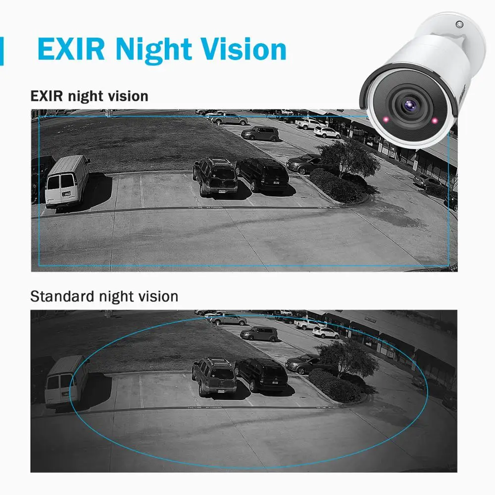 ANNKE 1BUC Ultra HD 8MP POE Camera 4K Piscină Interioară rezistentă la Intemperii Securitate de Rețea Glonț EXIR Viziune de Noapte Alertă e-Mail CCTV Kit