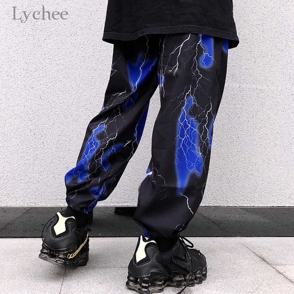 Lychee Harajuku Fulgere De Imprimare Femei Jos Pantalonii Cu Talie Înaltă Primăvară Doamna Pantaloni Lungi Largi Largi Picior Doamnelor Pantaloni