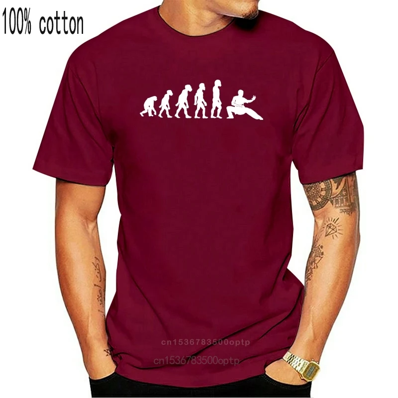 Amuzant Umane Kung Fu Evoluția Karate Luptător T-Shirt