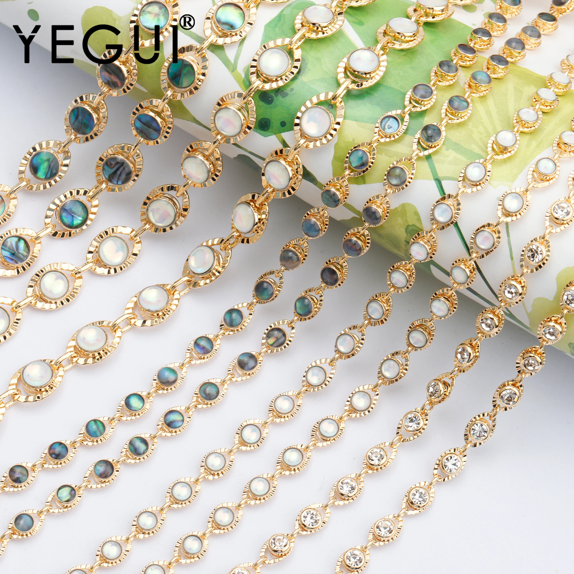 YEGUI C102,accesorii bijuterii,placat cu aur de 18k,cu 0,3 microni,lanț,zircon,lucrate manual,bijuterii,diy brățară colier 50 cm/lot