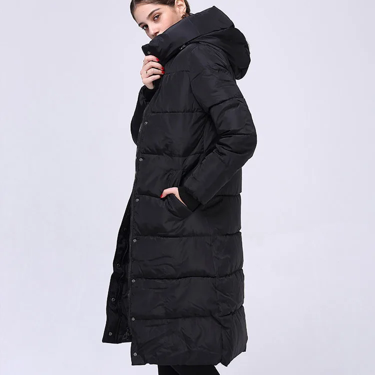 2020 nou lung mantou pentru femei și jachete groase de iarna gluga puffer cu fermoar plus dimensiune hanorac gros
