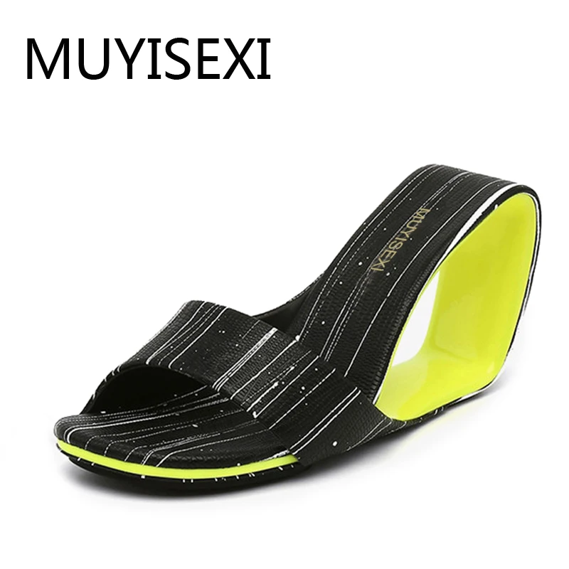 Vara Papuci Femei Sandale Wedge 8 cm Toc Designer Femeie Pantofi de Brand Culori Strălucitoare HL149 MUYISEXI