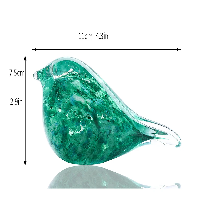 H&D Smarald Mini Manual De Sticlă De Pasăre Creative Prespapier Din Sticlă Suflată De Păsări Animale Figurine Decor Acasă Drăguț Cadou