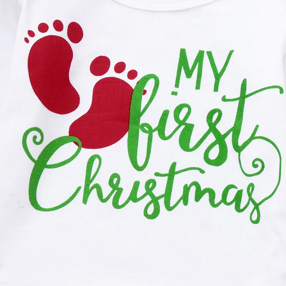 Copil Haine de Crăciun Copil Nou-născut Fete Maneca Lunga Crăciun Romper+Arc fusta+Picior Cald+Benzi Set Haine Ropa Navidad