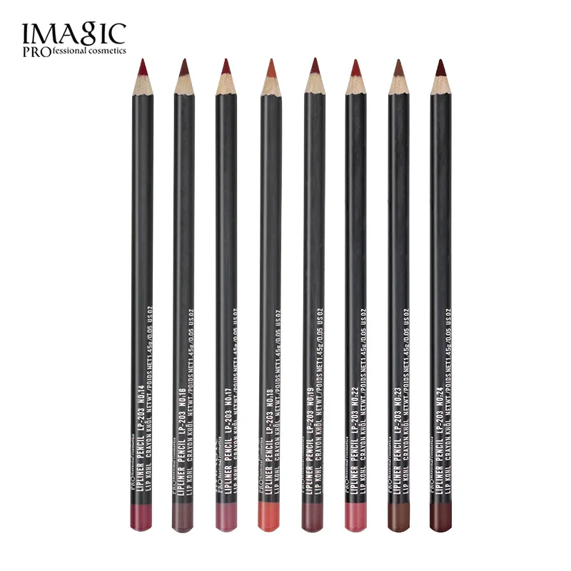 8pcs/lot Imagic 8Colors Durată de Umiditate Lipliner Creion Trusa de Machiaj de Buze Mat Lip Liner Creion rezistent la apa Creioane pentru Buze #555