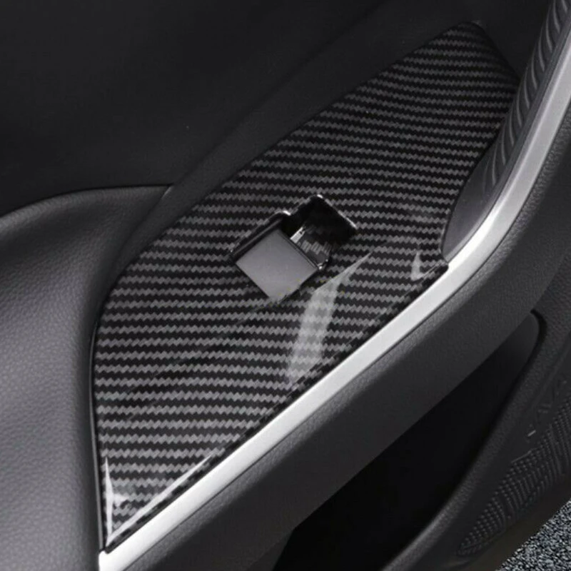 Accesorii auto din Fibra de Carbon Stil contactul de acționare a Ferestrei Panou de Acoperire Cadru Trim Autocolante pentru Toyota RAV4 2019 2020