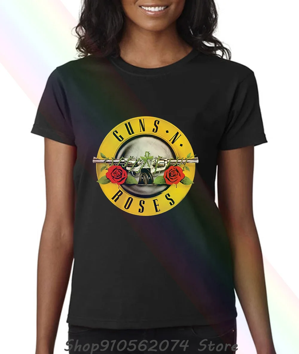 Guns N Roses Logo-ul Clasic Unisex Tg Bentita Femei T-shirt Gât mai Cald