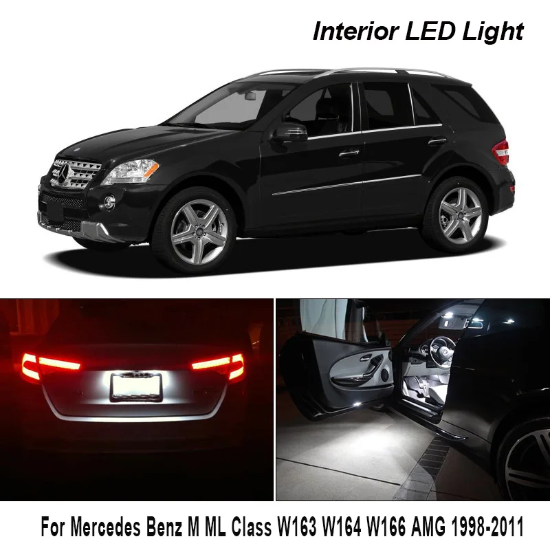 Pentru Mercedes Benz M ML-Class W163 W164 W166 AMG 1998 și 2011 menționează Vehicul CONDUS Lumina de Interior Canbus Fara Eroare Accesorii Auto
