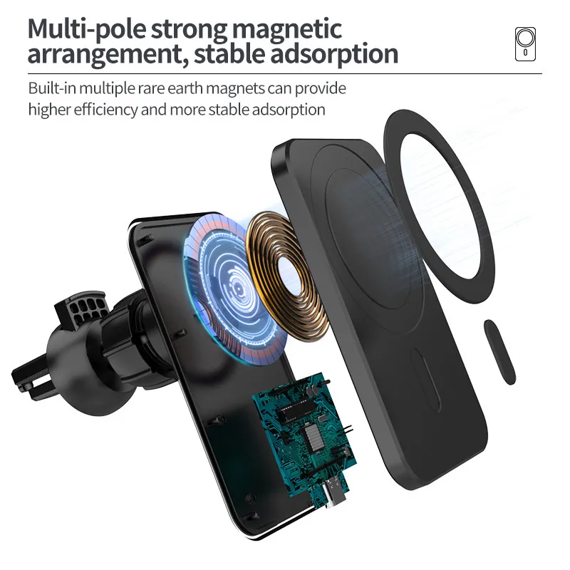15W Magnetic Wireless Încărcător de Mașină montat Stand pentru iPhone 12 Pro Mini Max Magsafe Încărcare Rapidă Wireless Incarcator Auto Suport de Telefon