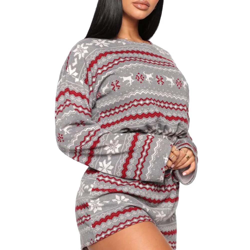 2020 Toamna si Iarna Noi Casual pentru Femei de Craciun Pijama Seturi de Pijamale uzura Acasă Doamnelor Print Long Sleeve Top+pantaloni Scurți Xmas Haine
