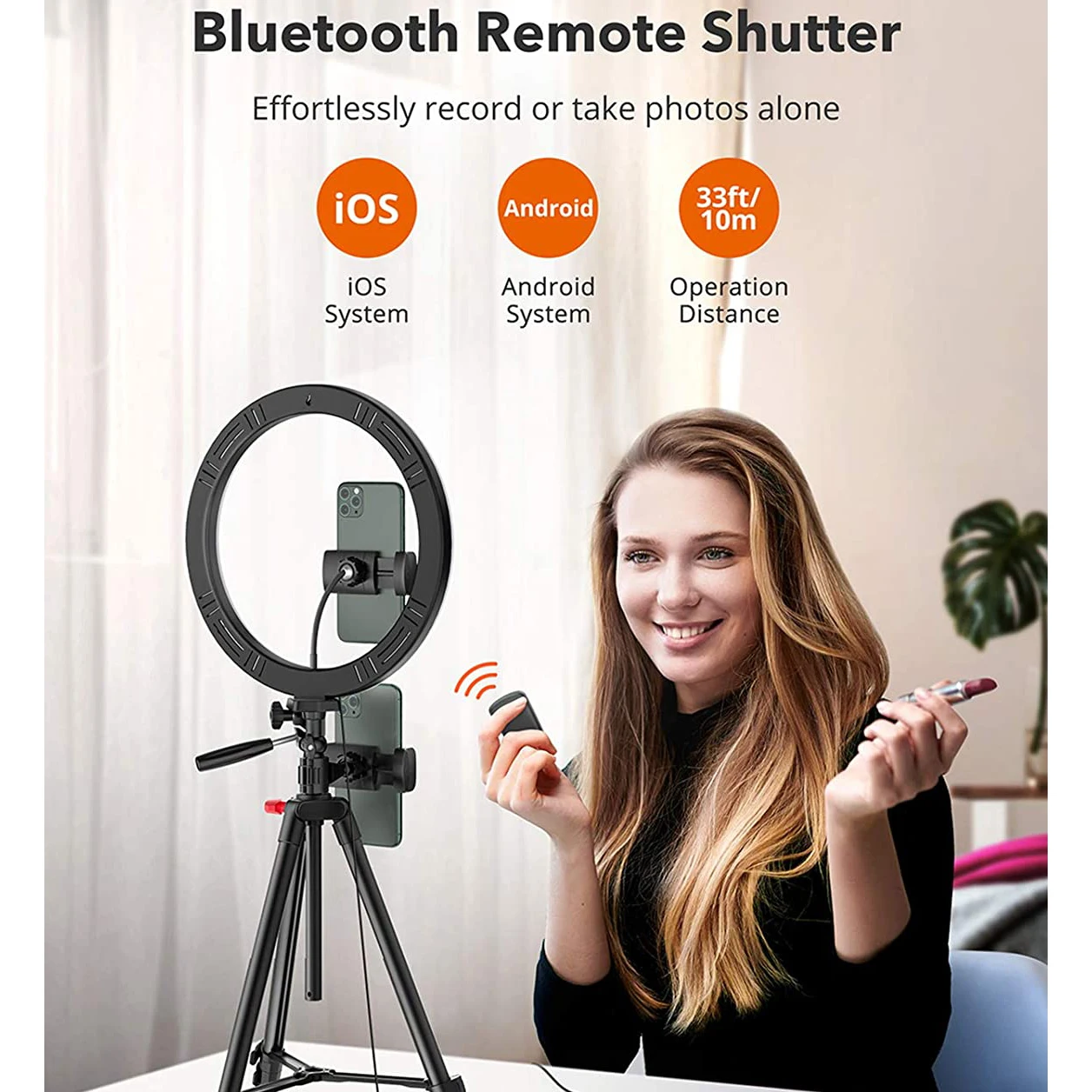 26cm Foto Ringlight Condus Selfie Lumină Inel Trepied Usor Telefon Bluetooth de la Distanță Lampă Fotografie Titularul Youtube Video DSLR