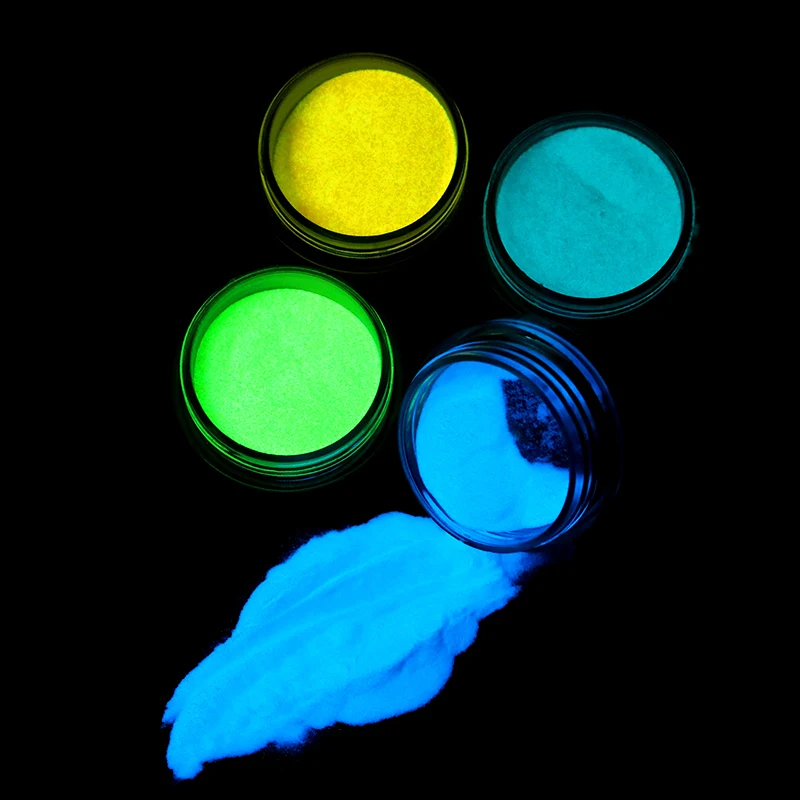 Neon Fosfor Praf Unghii Praf Sclipici 12 Culori de Praf Luminos Pigment Fluorescent Unghii Strălucește strălucește în Întuneric Culoare Aleatorii