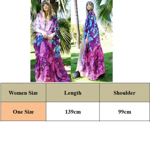 Femei Doamnelor Marmorat Kimono Lung Bluza Șifon Cardigan Cu Maneci Lungi Vrac Plaja Boho Bikini Acoperi Haine De Vară