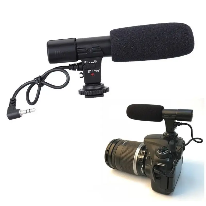 OOTDTY Mic-01 3.5 mm Microfon Stereo DV pentru Canon Nikon DSLR camera Video