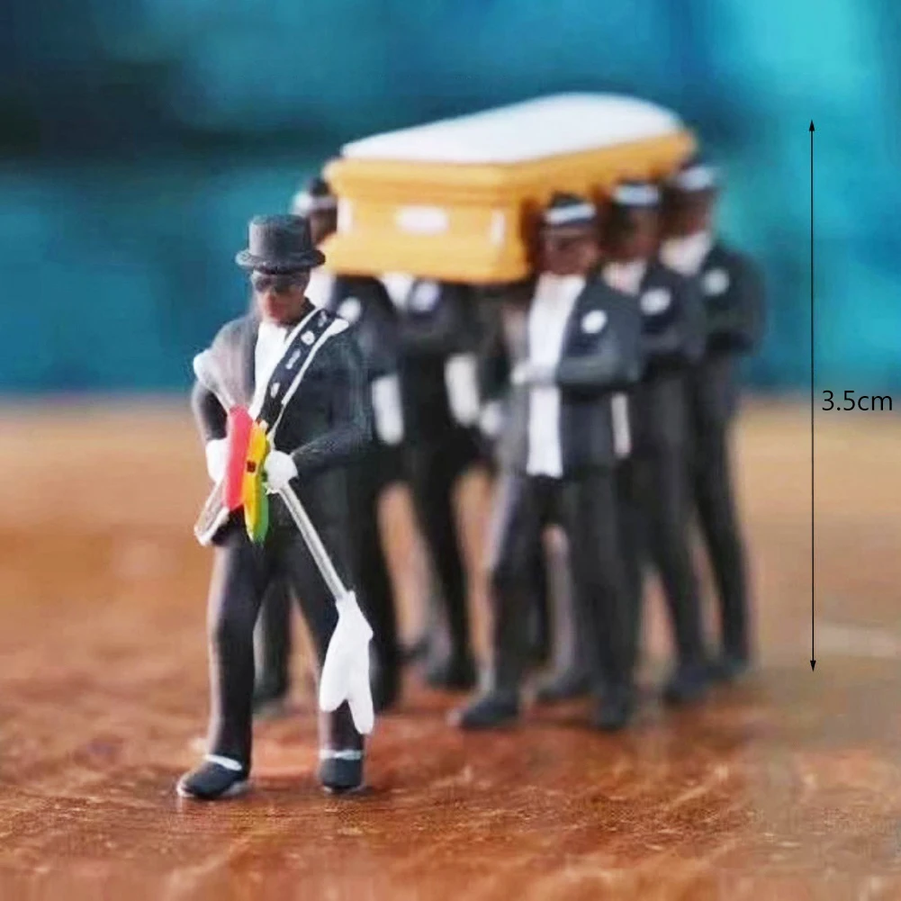 Cosplay Ghana Dans Pallbearers Înmormântare Dans Echipa De Afișare Sicriu De Dans Figura De Acțiune Decor Amuzant Jucărie Accesorii