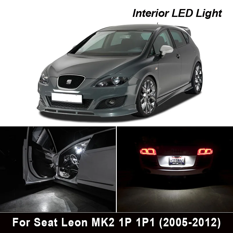 14Pcs gratuit de Eroare LED-uri Bec Interior Kit Pentru Perioada 2005-2012 Scaunul Accesorii Pentru Leon MK2 1P 1P1 Lectură Cupola de Lumini Hartă