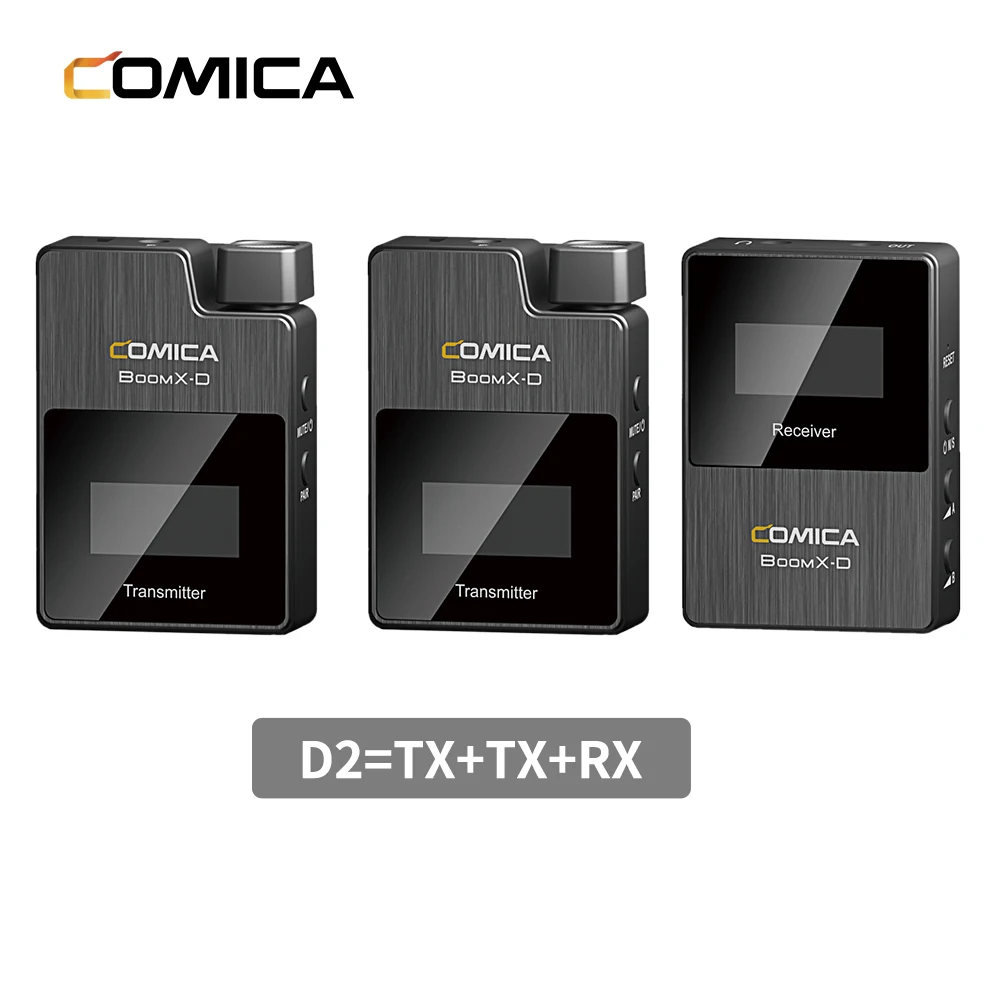 Comica BoomX-D D2 UC2 2.4 G Wireless Digital Sistem de Microfon Lavaliera Rever Microfon Mobil Emițător Receptor