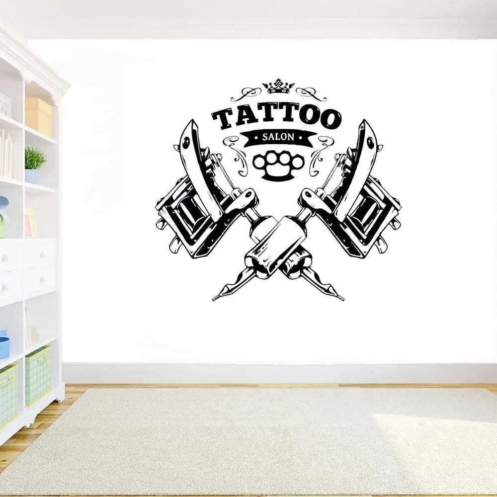 Salon de tatuaj de Perete sticker Salon de Tatuaj este detasabila Vinil perete decal tattoo Shop Logo-ul Arta de Perete Decor decalcomanii G668