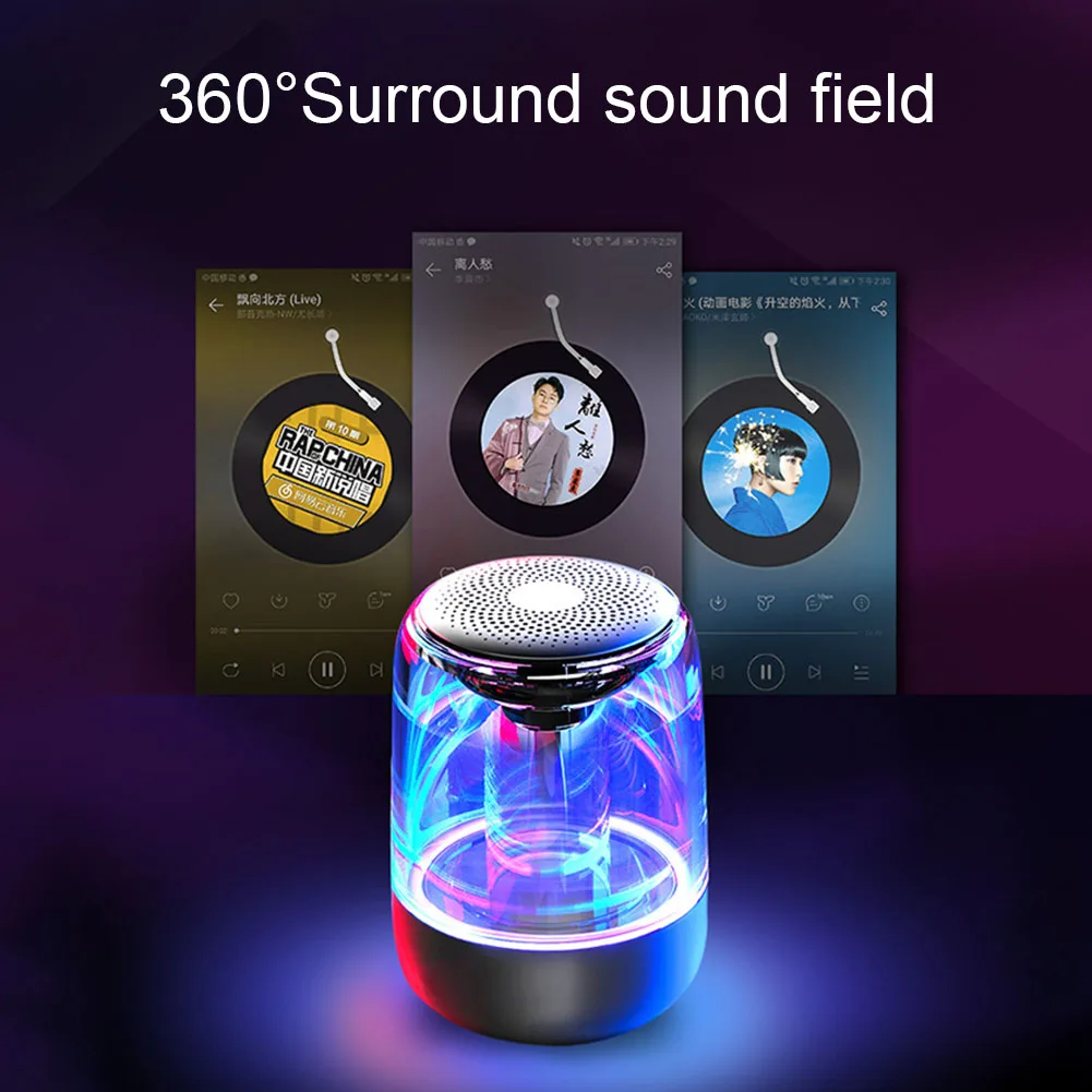 C7 cristal Transparent Difuzor Bluetooth Atmosferă plină de culoare, de Lumină Difuzor Bluetooth Portabil de Muzică Audio Stereo Sunet Difuzor