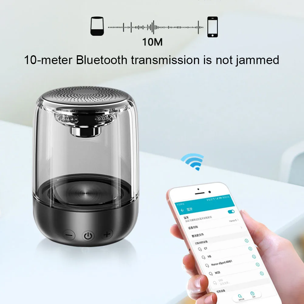 C7 cristal Transparent Difuzor Bluetooth Atmosferă plină de culoare, de Lumină Difuzor Bluetooth Portabil de Muzică Audio Stereo Sunet Difuzor